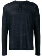 Karl Lagerfeld Button Detail Jumper - Blue