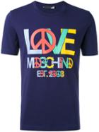 Love Moschino - Logo Print T-shirt - Men - Cotton/spandex/elastane - S, Blue, Cotton/spandex/elastane
