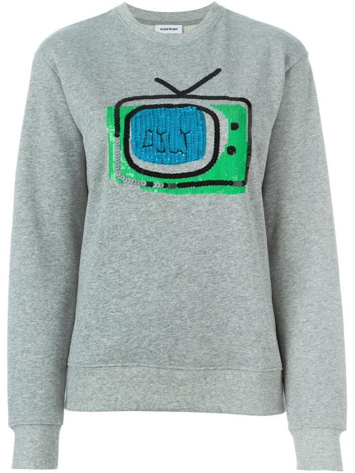 Au Jour Le Jour Sequin Tv Appliqué Sweatshirt