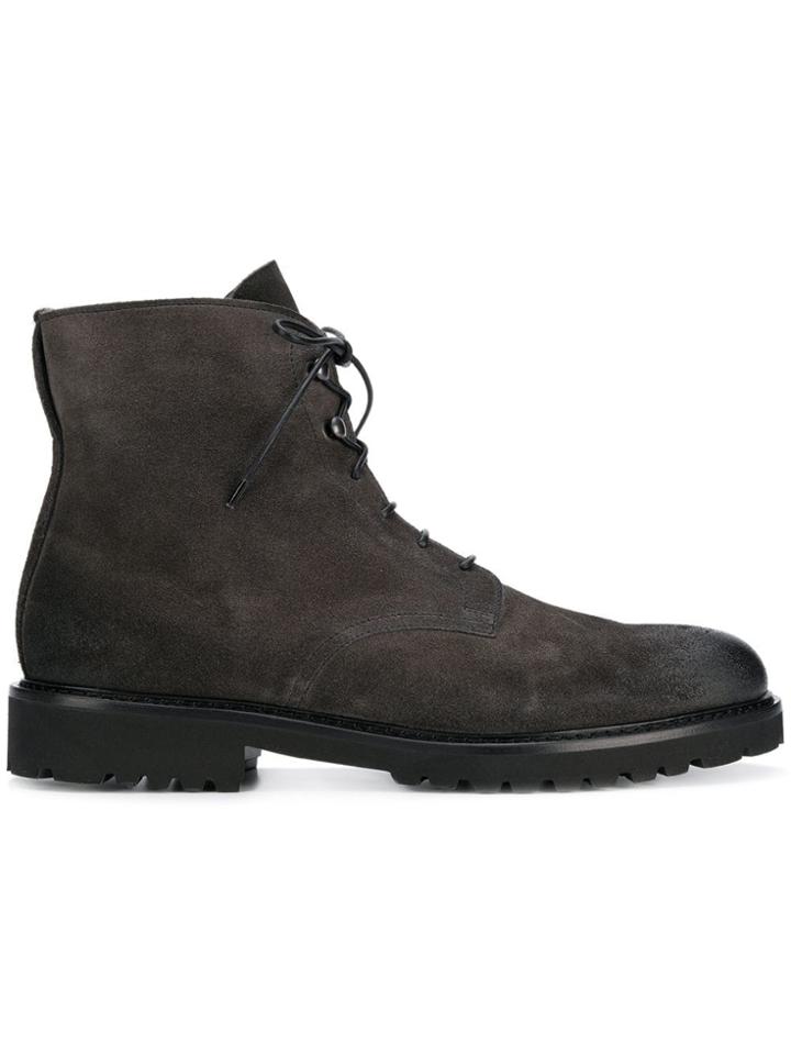 Doucal's Lace-up Ankle Boots - Grey