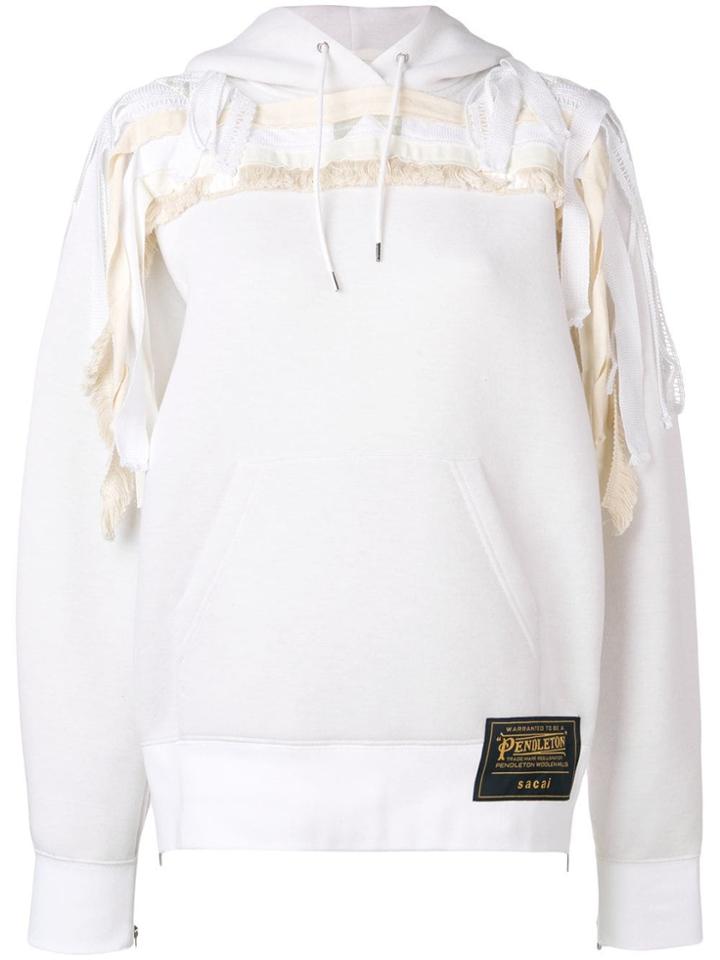 Sacai Appliqué Hoodie - White