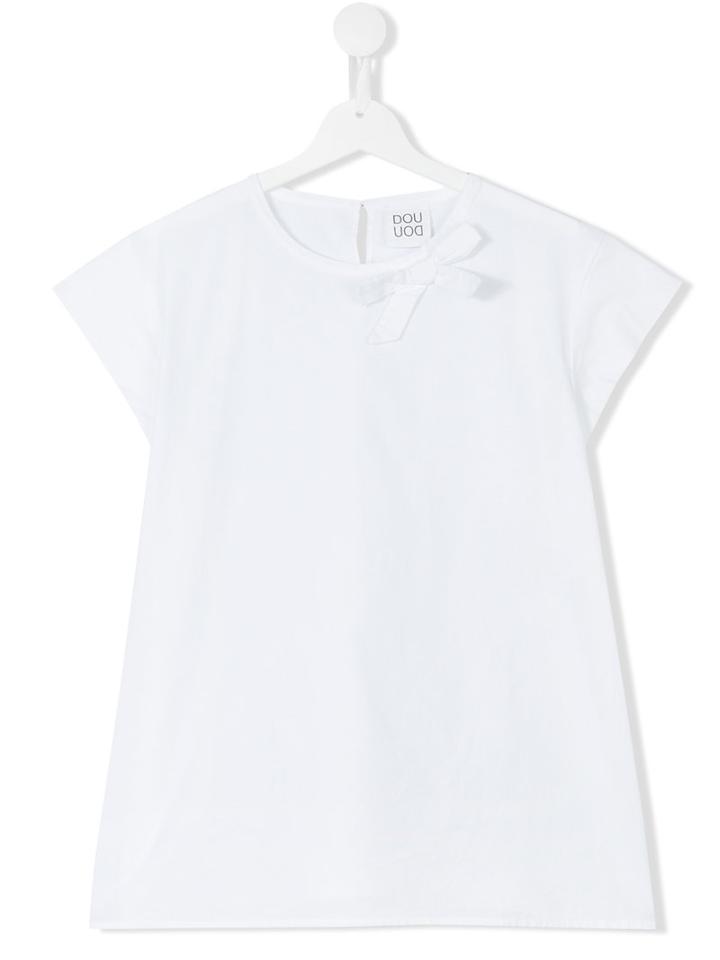 Douuod Kids - Teen Bow Detail T-shirt - Kids - Cotton - 13 Yrs, Girl's, White