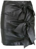 Nk Leather Lace Up Skirt - Black