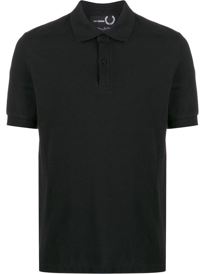 Raf Simons X Fred Perry Logo Plaque Short Sleeve Polo Shirt - Black