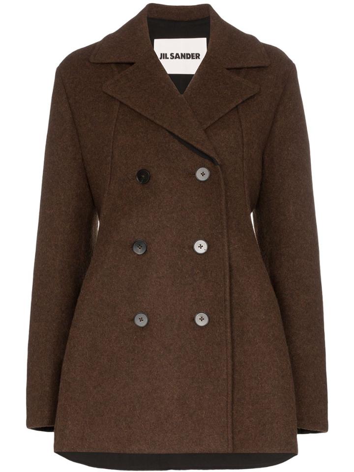 Jil Sander Double-breasted Peacoat - Brown