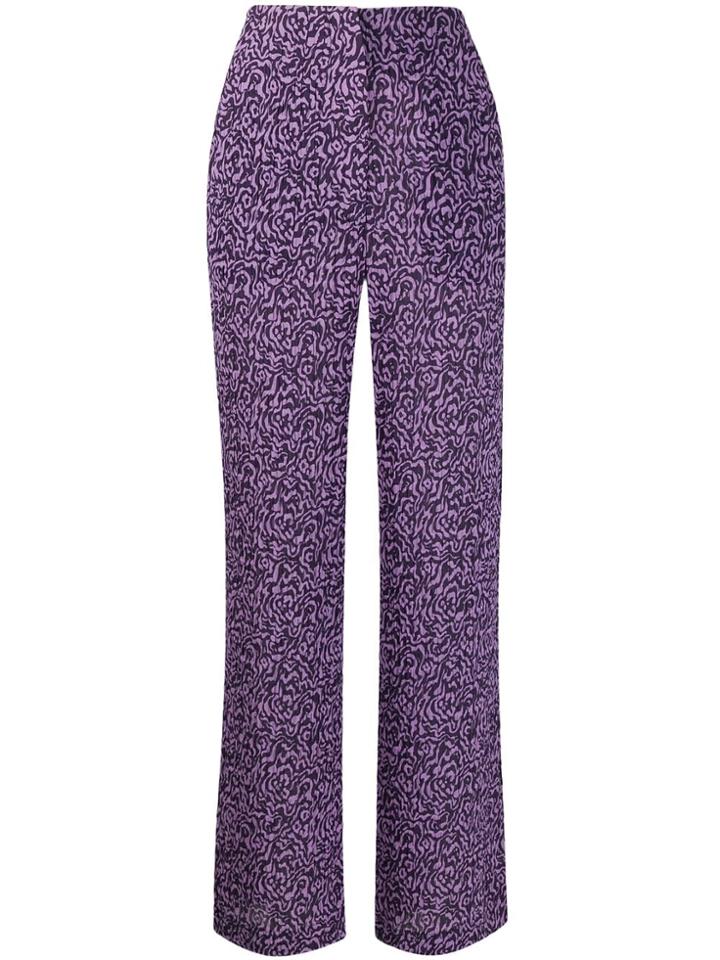 Nanushka Kisa Animal Print Trousers - Purple