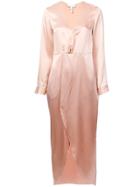 Fleur Du Mal Plunging Wrap-around Dress - Pink