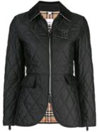 Burberry Quilted Logo Plaque Jacket - Black