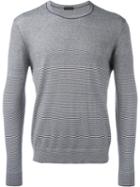 Z Zegna Striped Sweatshirt, Men's, Size: Xl, Black, Silk/cotton