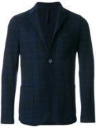 Harris Wharf London Fitted Tartan Blazer - Blue