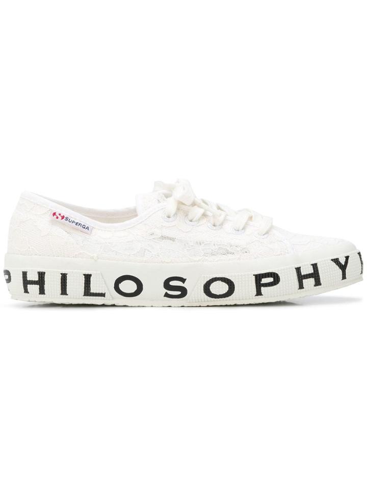 Philosophy Di Lorenzo Serafini Printed Sole Lace Sneakers - White