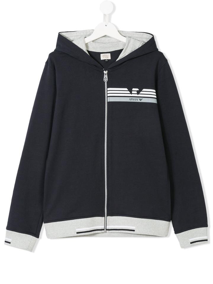 Armani Junior Teen Zip-up Hoodie - Blue
