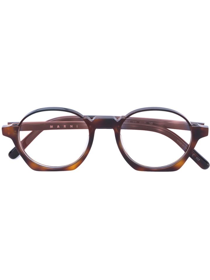 Marni Eyewear Round Retro Glasses - Brown