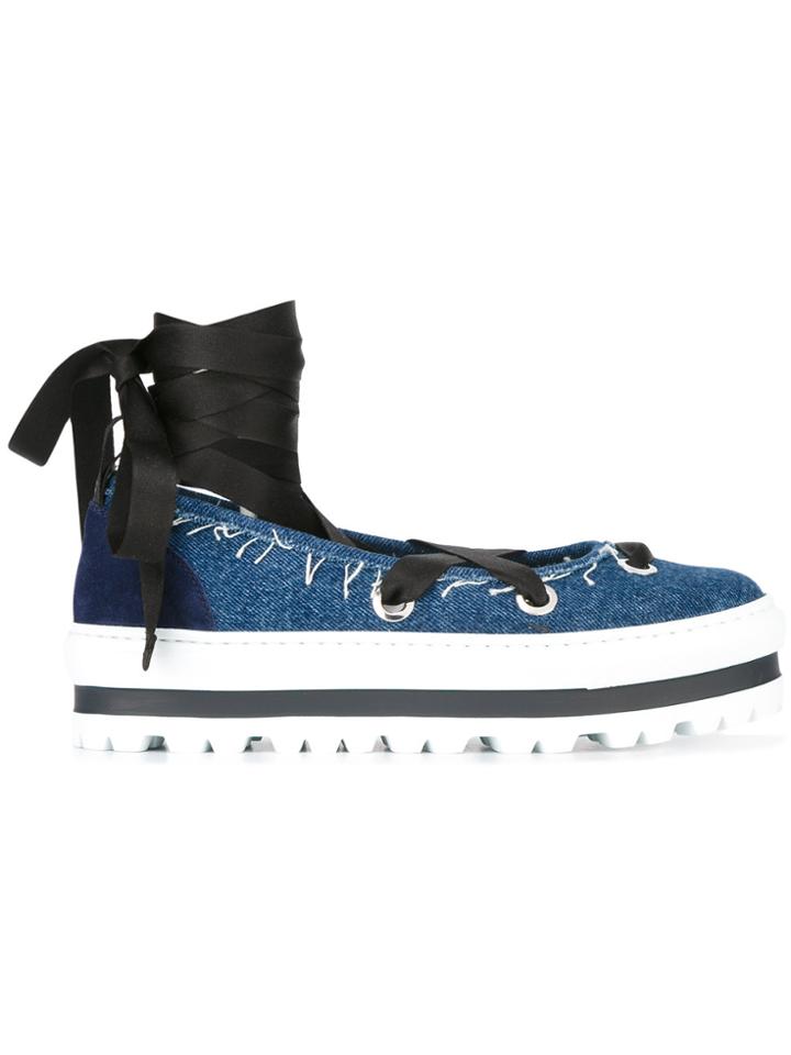 Msgm Denim Ballerinas - Blue