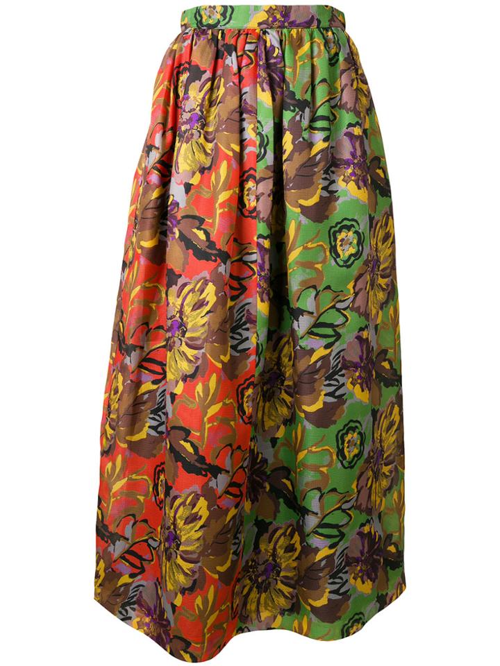 Duro Olowu Floral Print Full Skirt - Red