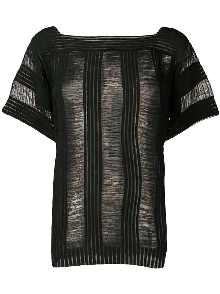 Calvin Klein Sheer-panel T-shirt - Black