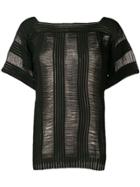Calvin Klein Sheer-panel T-shirt - Black