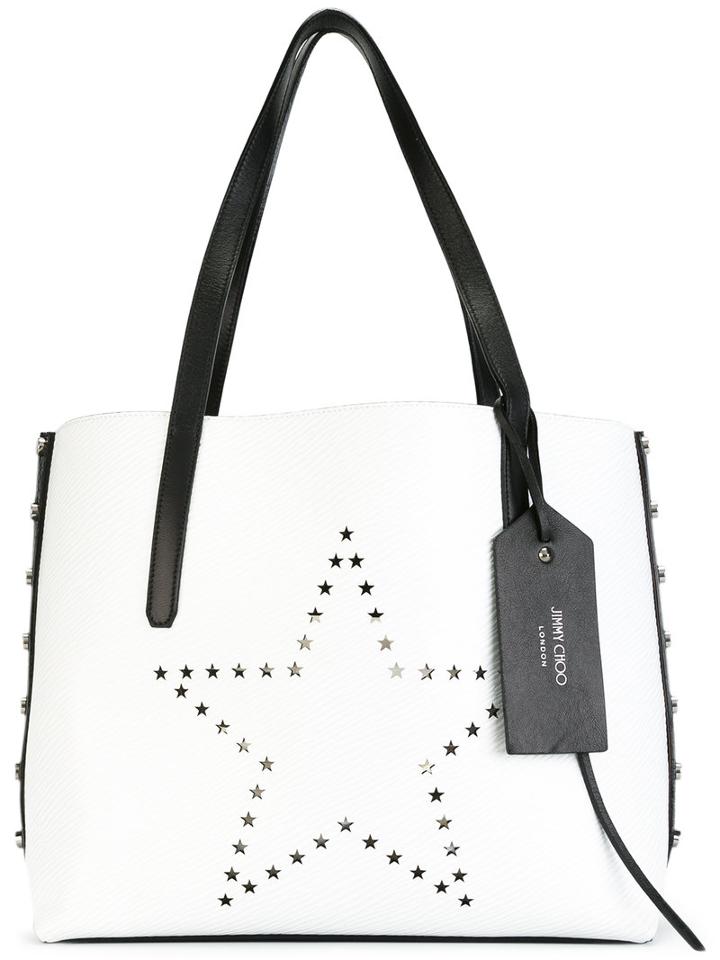 Jimmy Choo Twist East West Tote, Women's, White, Calf Leather