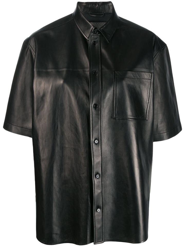 Bottega Veneta Leather Shirt - Black
