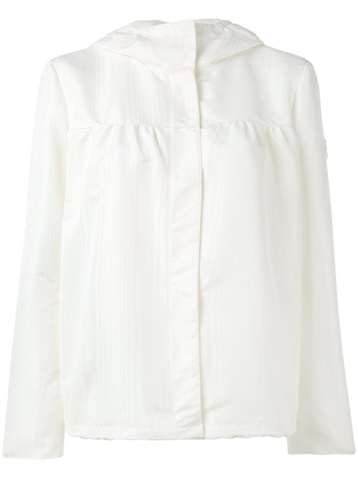 Moncler Gamme Rouge - Concealed Fastening Hooded Jacket - Women - Silk/polyester - 2, White, Silk/polyester