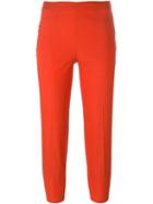 Piazza Sempione Cropped Trousers, Women's, Size: 40, Yellow/orange, Silk/polyamide/spandex/elastane