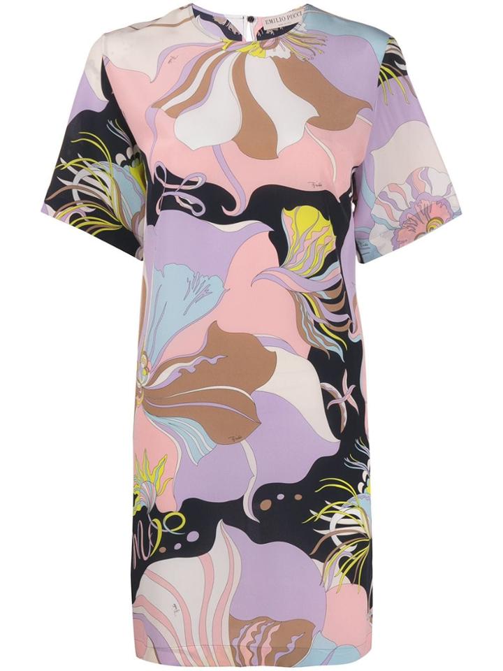 Emilio Pucci Floral Mini Shift Dress - Pink