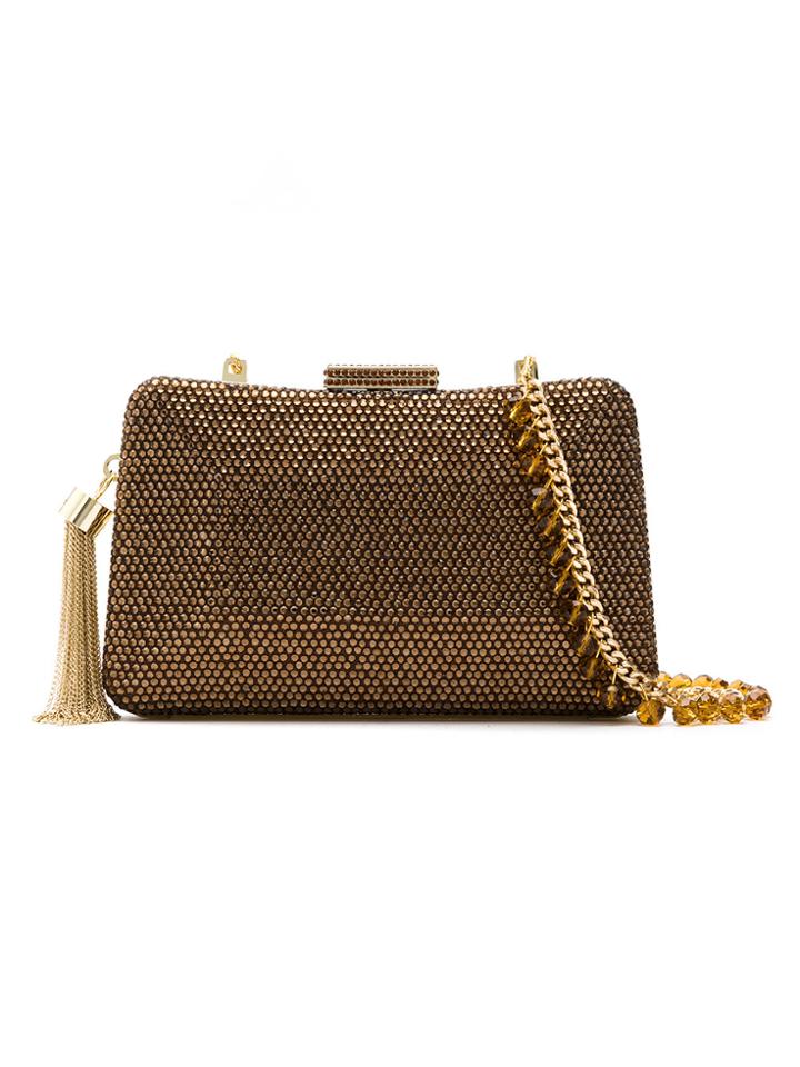 Serpui Embellished Clutch - Brown