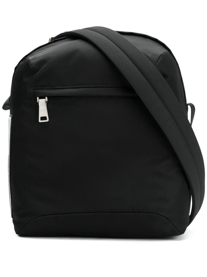 Prada Zip Front Messenger Bag - Black