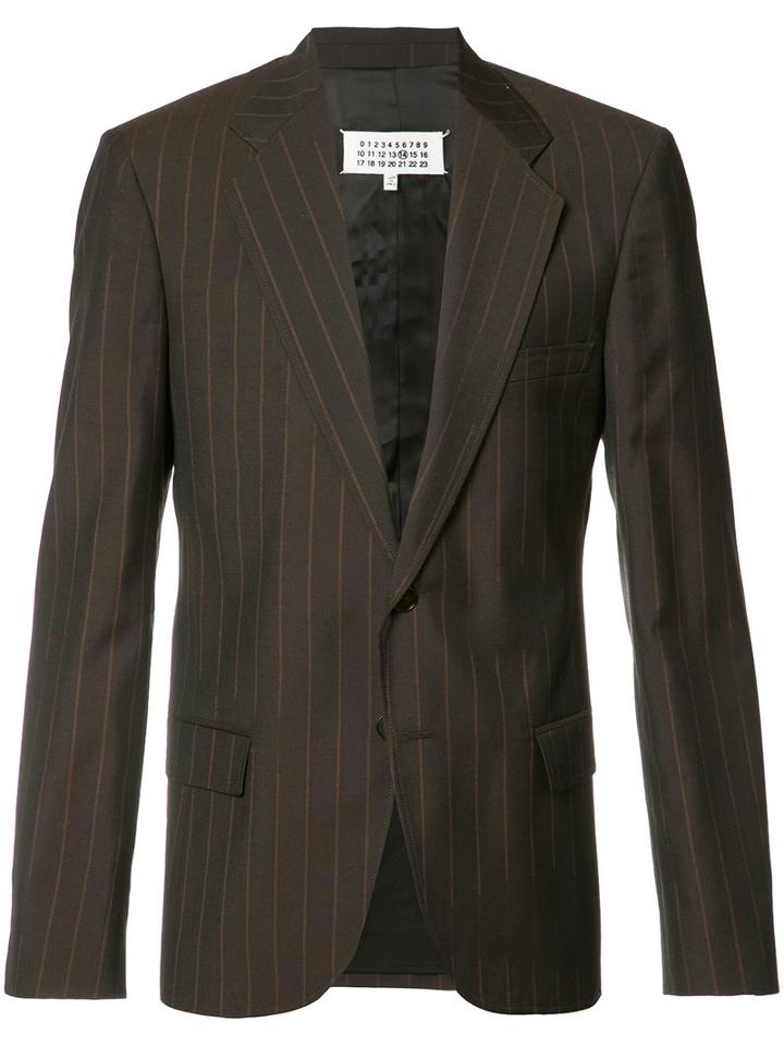 Maison Margiela Pinstripe Blazer, Men's, Size: 48, Brown, Pashmina/triacetate