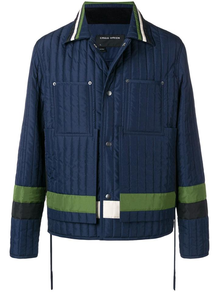 Craig Green Contrast Panel Padded Jacket - Blue