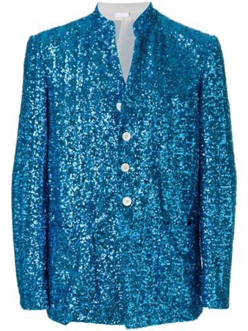 Comme Des Garçons Homme Plus Sequin Embellished Jacket - Blue