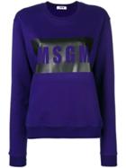 Msgm Box Logo Sweatshirt - Purple
