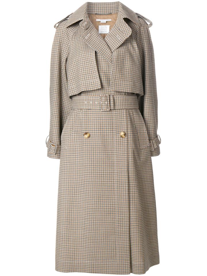 Stella Mccartney Estrella Check Trench Coat - Nude & Neutrals