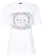 Versace Logo Embellished T-shirt - White