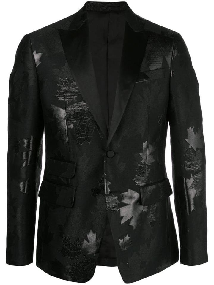 Dsquared2 Leaf Print Blazer - Black
