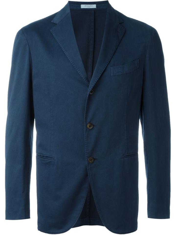 Boglioli Two Piece Suit, Men's, Size: 54, Blue, Cotton/silk/spandex/elastane/cupro