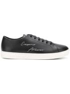 Emporio Armani Lace Up Logo Sneakers - Black