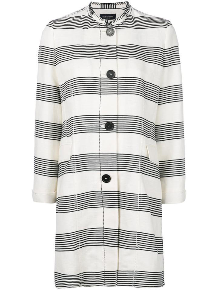 Piazza Sempione Striped Coat - White