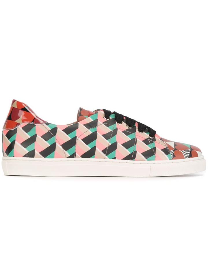 Red Valentino Geometric Print Sneakers