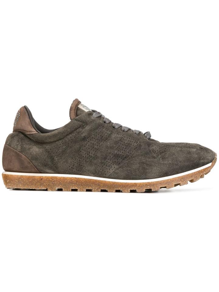 Alberto Fasciani Perforated Lace-up Sneakers - Brown