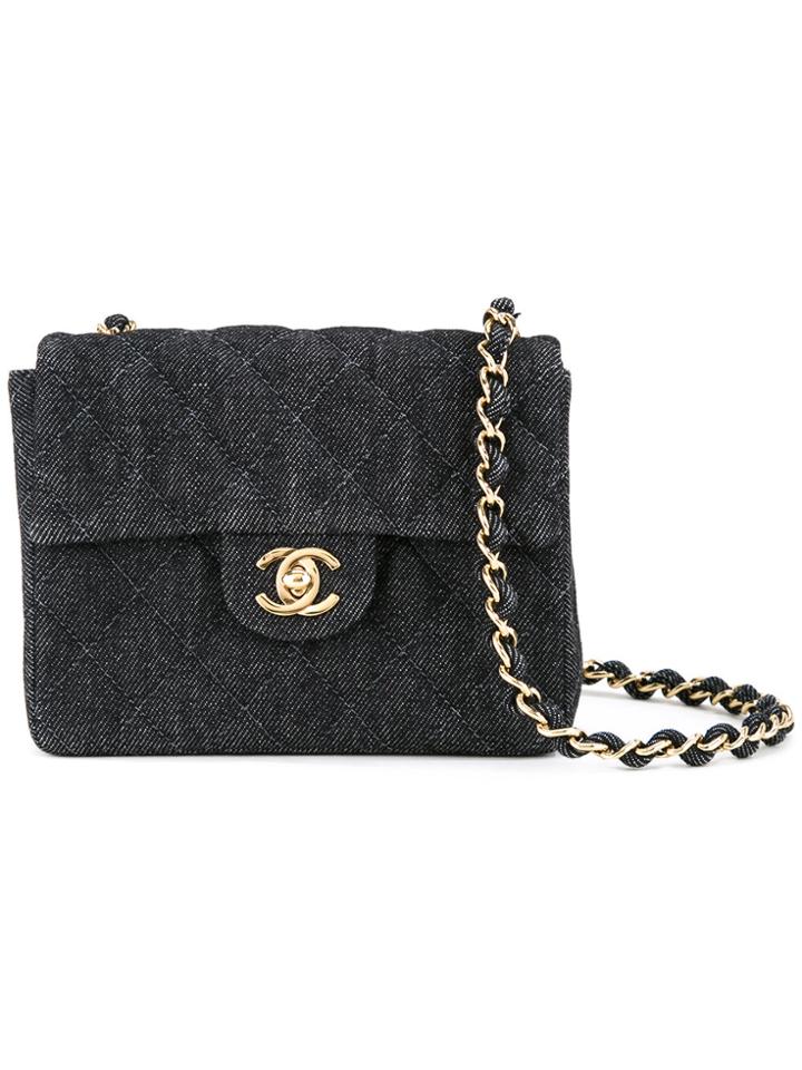 Chanel Vintage Quilted Cc Chain Bag - Black