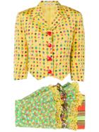 Versace Vintage Flower Print Two-piece Suit - Yellow
