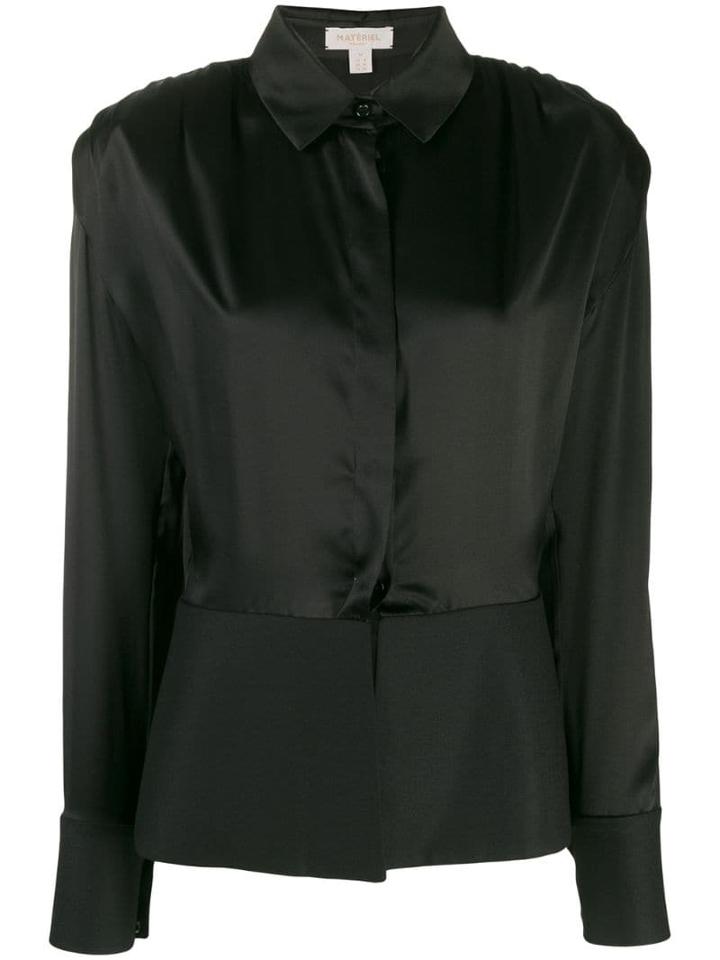 Matériel Long-sleeved Peplum Shirt - Black