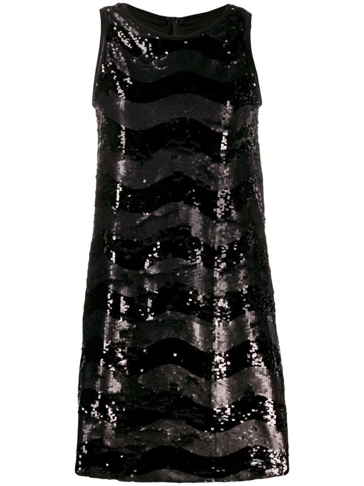 Emporio Armani Sequin Shift Dress - Black