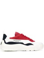 Valentino Panelled Lace-up Sneakers - White