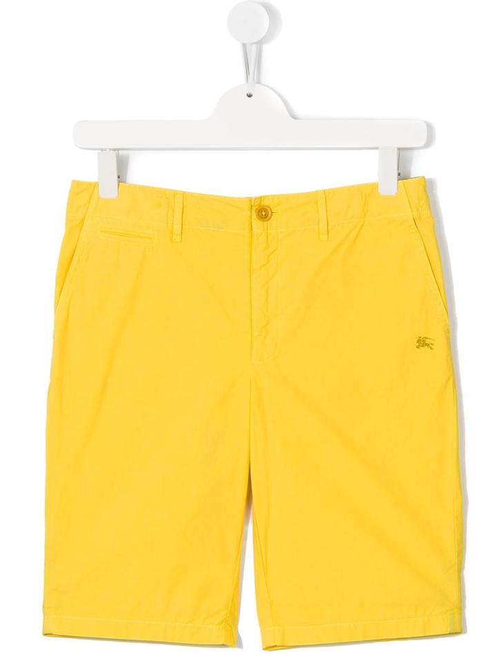 Burberry Kids Classic Chino Shorts, Boy's, Size: 14 Yrs, Yellow/orange