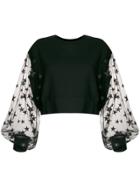 Constance C Tulle Sleeves Jumper - Black