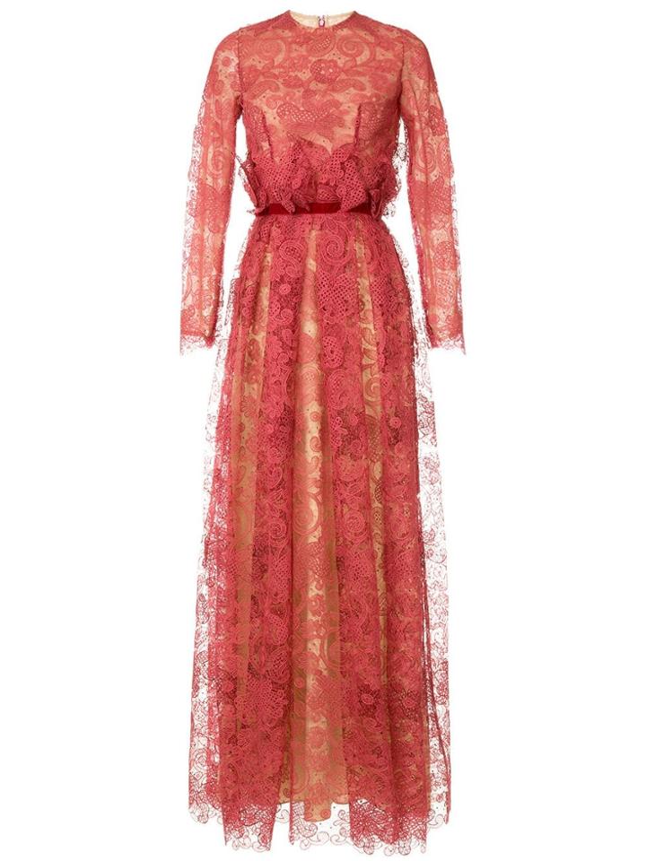 Costarellos Lace Gown - Pink & Purple