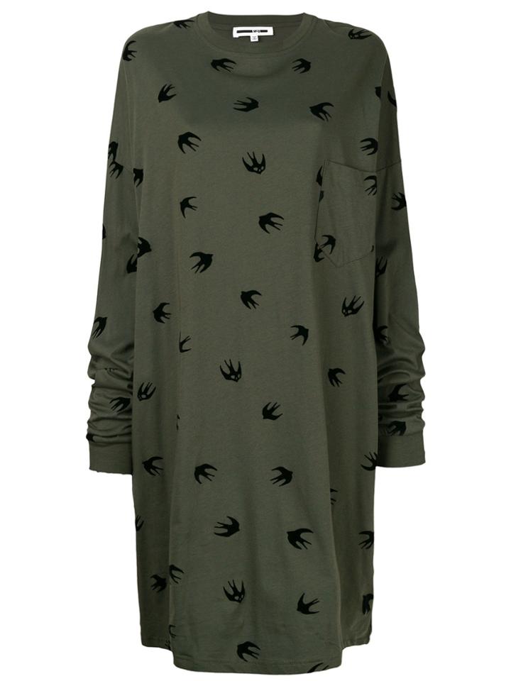 Mcq Alexander Mcqueen Swallow Oversized Dress - Green