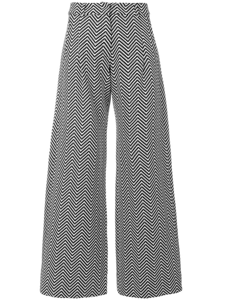 House Of Holland Chevron Flared Trousers - Black